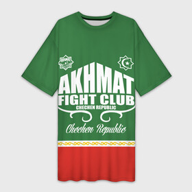 Платье-футболка 3D с принтом FIGHT CLUB AKHMAT в Курске,  |  | aca | acb | akhmat | club | fight | mma | wfca | ахмат | грозный | чечня