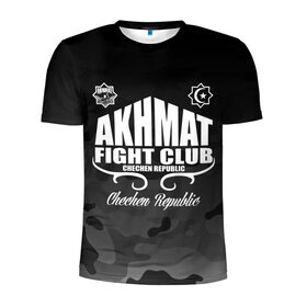 Мужская футболка 3D спортивная с принтом FIGHT CLUB AKHMAT в Курске, 100% полиэстер с улучшенными характеристиками | приталенный силуэт, круглая горловина, широкие плечи, сужается к линии бедра | Тематика изображения на принте: aca | acb | akhmat | club | fight | mma | wfca | ахмат | грозный | чечня