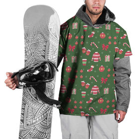 Накидка на куртку 3D с принтом Новогодний орнамент в Курске, 100% полиэстер |  | Тематика изображения на принте: 