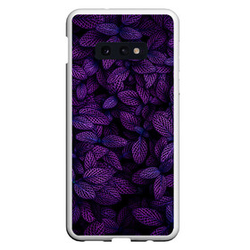 Чехол для Samsung S10E с принтом Purple Leaves в Курске, Силикон | Область печати: задняя сторона чехла, без боковых панелей | leaves | nature | pink | plants | purple | striped | texture | veins | жилки | листья | полосатый | природа | растения | розовый | текстура | фиолетовый