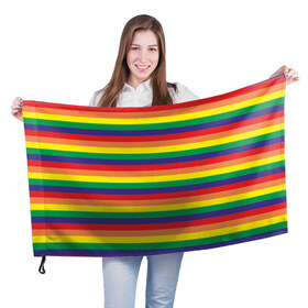 Флаг 3D с принтом Радуга в Курске, 100% полиэстер | плотность ткани — 95 г/м2, размер — 67 х 109 см. Принт наносится с одной стороны | много цветов | радуга | радужная | разноцветная | разноцветный | цвета радуги | цветная | цветной