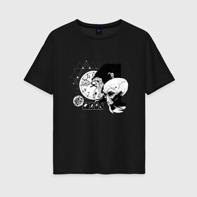 Женская футболка хлопок Oversize с принтом Abstract Space Monkey в Курске, 100% хлопок | свободный крой, круглый ворот, спущенный рукав, длина до линии бедер
 | 