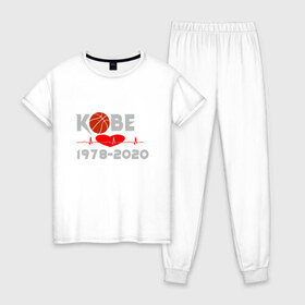 Женская пижама хлопок с принтом Kobe Basketball в Курске, 100% хлопок | брюки и футболка прямого кроя, без карманов, на брюках мягкая резинка на поясе и по низу штанин | anthony davis | basketball | bryant | game | james | kobe | lebron | los angeles | mamba | nba | sport | баскетбол | брайант | бровь | джеймс | калифорния | коби | король | леброн | лейкерс | лос анджелес | нба | спорт | тренер | чем