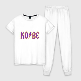 Женская пижама хлопок с принтом Kobe Bryant в Курске, 100% хлопок | брюки и футболка прямого кроя, без карманов, на брюках мягкая резинка на поясе и по низу штанин | anthony davis | basketball | bryant | game | james | kobe | lebron | los angeles | mamba | nba | sport | баскетбол | брайант | бровь | джеймс | калифорния | коби | король | леброн | лейкерс | лос анджелес | нба | спорт | тренер | чем