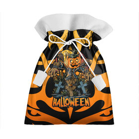Подарочный 3D мешок с принтом Веселый Хэллоуин в Курске, 100% полиэстер | Размер: 29*39 см | Тематика изображения на принте: diy | ghost | halloween | horror | makeup | scary | skull clown | trick or treat | вампир | ведьма | кошка | луна | магия | ночь | тыква | хэллоуин