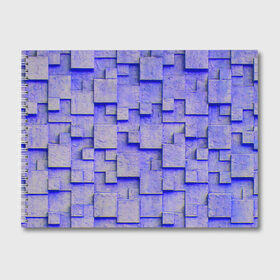 Альбом для рисования с принтом UlliCom в Курске, 100% бумага
 | матовая бумага, плотность 200 мг. | abstraction | blue | mesh | mosaic | panels | surface | texture | абстракция | мозайка | панели | поверхность | сетка | синий | текстура