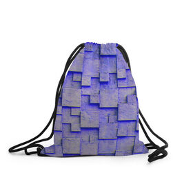 Рюкзак-мешок 3D с принтом UlliCom в Курске, 100% полиэстер | плотность ткани — 200 г/м2, размер — 35 х 45 см; лямки — толстые шнурки, застежка на шнуровке, без карманов и подкладки | abstraction | blue | mesh | mosaic | panels | surface | texture | абстракция | мозайка | панели | поверхность | сетка | синий | текстура