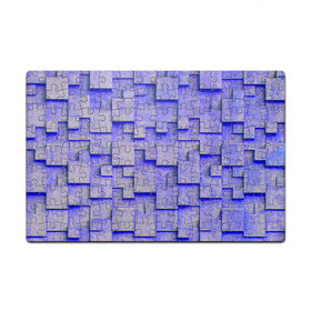 Пазл магнитный 126 элементов с принтом UlliCom в Курске, полимерный материал с магнитным слоем | 126 деталей, размер изделия —  180*270 мм | Тематика изображения на принте: abstraction | blue | mesh | mosaic | panels | surface | texture | абстракция | мозайка | панели | поверхность | сетка | синий | текстура