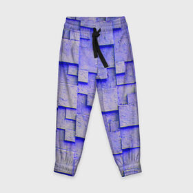 Детские брюки 3D с принтом UlliCom в Курске, 100% полиэстер | манжеты по низу, эластичный пояс регулируется шнурком, по бокам два кармана без застежек, внутренняя часть кармана из мелкой сетки | abstraction | blue | mesh | mosaic | panels | surface | texture | абстракция | мозайка | панели | поверхность | сетка | синий | текстура
