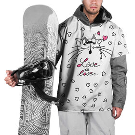 Накидка на куртку 3D с принтом Любовь - Кот в Курске, 100% полиэстер |  | Тематика изображения на принте: cat | love | котики | коты | кошки | любовь | сердце