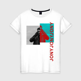Женская футболка хлопок с принтом Jony в Курске, 100% хлопок | прямой крой, круглый вырез горловины, длина до линии бедер, слегка спущенное плечо | jony | pop | музыка | поп | русская музыка | ты беспощадна