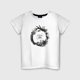 Детская футболка хлопок с принтом Кармический Круговорот 1% в Курске, 100% хлопок | круглый вырез горловины, полуприлегающий силуэт, длина до линии бедер | 1 | бесконечность | карма | круговорот | руки
