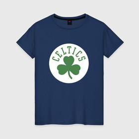 Женская футболка хлопок с принтом Boston Celtics в Курске, 100% хлопок | прямой крой, круглый вырез горловины, длина до линии бедер, слегка спущенное плечо | 