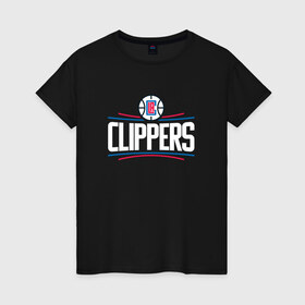 Женская футболка хлопок с принтом Los Angeles Clippers в Курске, 100% хлопок | прямой крой, круглый вырез горловины, длина до линии бедер, слегка спущенное плечо | angeles | clippers | los | nba | анджелес | баскетбол | клипперс | лос | нба