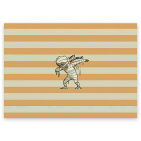 Поздравительная открытка с принтом Mummy DAB в Курске, 100% бумага | плотность бумаги 280 г/м2, матовая, на обратной стороне линовка и место для марки
 | Тематика изображения на принте: dab | gesture | halloween | mummy | бинт | жест | мумия | хэллоуин
