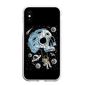 Чехол для iPhone XS Max матовый с принтом Skull Space в Курске, Силикон | Область печати: задняя сторона чехла, без боковых панелей | Тематика изображения на принте: art | asteroid | astronaut | meteorite | planets | satellite | skull | space | stars | арт | астероид | звезды | космонавт | космос | метеорит | планеты | спутник | череп