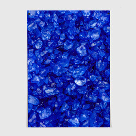 Постер с принтом Cry$tal$ в Курске, 100% бумага
 | бумага, плотность 150 мг. Матовая, но за счет высокого коэффициента гладкости имеет небольшой блеск и дает на свету блики, но в отличии от глянцевой бумаги не покрыта лаком | abstraction | blue | crystals | pebbles | shine | stones | structure | texture | абстракция | блеск | галька | камни | кристалы | синий | структура | текстура