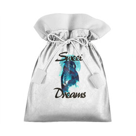 Подарочный 3D мешок с принтом Сова в Курске, 100% полиэстер | Размер: 29*39 см | sweet dreams | звезды | луна | ночная жизнь | ночь | сновидения | сны | сова | сон | спокойной ночи