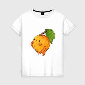 Женская футболка хлопок с принтом Спелый и сочный в Курске, 100% хлопок | прямой крой, круглый вырез горловины, длина до линии бедер, слегка спущенное плечо | абрикос | абрикосы | арт | мило | милота | персик | персики | рисунок | свежий продукт | свежий фрукт | фрукт