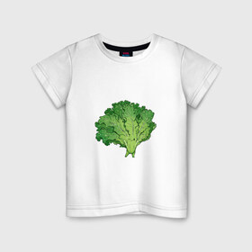 Детская футболка хлопок с принтом Кудрявая капуста в Курске, 100% хлопок | круглый вырез горловины, полуприлегающий силуэт, длина до линии бедер | арт | капуста | кудри | кудрявая | кудрявая капуста | кудряшки | мило | милота | овощ | рисунок | свежий овощ | свежий продукт
