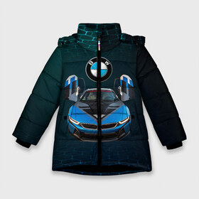 Зимняя куртка для девочек 3D с принтом BMW i8 Turbo тюнинговая в Курске, ткань верха — 100% полиэстер; подклад — 100% полиэстер, утеплитель — 100% полиэстер. | длина ниже бедра, удлиненная спинка, воротник стойка и отстегивающийся капюшон. Есть боковые карманы с листочкой на кнопках, утяжки по низу изделия и внутренний карман на молнии. 

Предусмотрены светоотражающий принт на спинке, радужный светоотражающий элемент на пуллере молнии и на резинке для утяжки. | bmw | bmw performance | bmw тюнинговая | i8 | i8 turbo | m | motorsport | performance | бмв | моторспорт | тюнинг