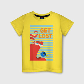 Детская футболка хлопок с принтом Get Lost в Курске, 100% хлопок | круглый вырез горловины, полуприлегающий силуэт, длина до линии бедер | dory | finding nemo | hank | vdzabma | в поисках немо | дори | хэнк