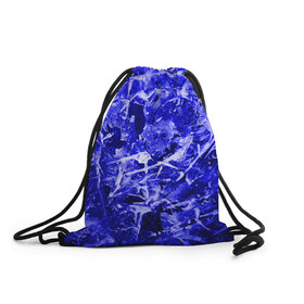 Рюкзак-мешок 3D с принтом Dark Blue Gan в Курске, 100% полиэстер | плотность ткани — 200 г/м2, размер — 35 х 45 см; лямки — толстые шнурки, застежка на шнуровке, без карманов и подкладки | abstraction | blue | frost | frozen | ice | shine | surface | texture | абстракция | блеск | замерзший | лед | мороз | поверхность | синий | текстура