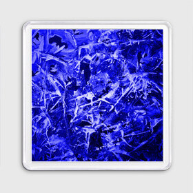 Магнит 55*55 с принтом Dark Blue Gan в Курске, Пластик | Размер: 65*65 мм; Размер печати: 55*55 мм | abstraction | blue | frost | frozen | ice | shine | surface | texture | абстракция | блеск | замерзший | лед | мороз | поверхность | синий | текстура