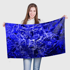 Флаг 3D с принтом Dark Blue Gan в Курске, 100% полиэстер | плотность ткани — 95 г/м2, размер — 67 х 109 см. Принт наносится с одной стороны | abstraction | blue | frost | frozen | ice | shine | surface | texture | абстракция | блеск | замерзший | лед | мороз | поверхность | синий | текстура