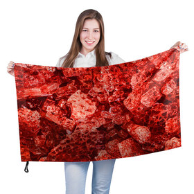 Флаг 3D с принтом RED-$tyle в Курске, 100% полиэстер | плотность ткани — 95 г/м2, размер — 67 х 109 см. Принт наносится с одной стороны | abstraction | crystals | red | shapes | shards | shine | texture | абстракция | блеск | красный | кристалы | осколки | текстура | формы