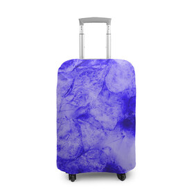 Чехол для чемодана 3D с принтом Ice-$$$ в Курске, 86% полиэфир, 14% спандекс | двустороннее нанесение принта, прорези для ручек и колес | abstraction | blue | cracks | frozen | ice | lines | patterns | shapes | texture | абстракция | замерзший | лед | линии | синий | текстура | трещины | узоры | формы