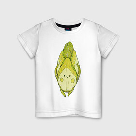 Детская футболка хлопок с принтом Цикорий в Курске, 100% хлопок | круглый вырез горловины, полуприлегающий силуэт, длина до линии бедер | арт | мило | милота | овощ | овощи | рисунок | свежие овощи | свежий овощ | свежий продукт | цикорий