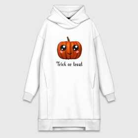 Платье-худи хлопок с принтом Halloween pumpkin в Курске,  |  | halloween | pumpkin | trick or treat | кошелек или жизнь | подарок на хэллуин | тыква