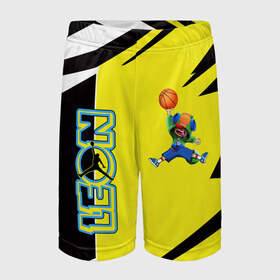 Детские спортивные шорты 3D с принтом Brawl STARS (JORDAN) в Курске,  100% полиэстер
 | пояс оформлен широкой мягкой резинкой, ткань тянется
 | brawl | jordan | leon | moba | stars | supercell | игра | коллаборация | коллаж | паттерн