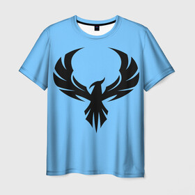 Мужская футболка 3D с принтом Птица феникс в Курске, 100% полиэфир | прямой крой, круглый вырез горловины, длина до линии бедер | позитив. | птица удачи | птица феникс | символ счастья | символ удачи | символика | удача