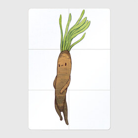 Магнитный плакат 2Х3 с принтом Сладкий корень в Курске, Полимерный материал с магнитным слоем | 6 деталей размером 9*9 см | арт | куфелька | мило | милота | овощ | овощи | рисунок | свежие овощи | свежий овощ | свежий продукт | скорцонера испанская | сладкий корень | чёрный корень
