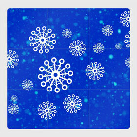 Магнитный плакат 3Х3 с принтом Снежинки в Курске, Полимерный материал с магнитным слоем | 9 деталей размером 9*9 см | новогодние снежинки | снег | снежинка | снежинки | январьские снежинки