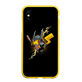 Чехол для iPhone XS Max матовый с принтом Пикачу в Курске, Силикон | Область печати: задняя сторона чехла, без боковых панелей | pika pika | pikachu | бронь | броня | желтая | желтый | молния | пика пика | покемон | покемоны | черная | черный | электрический | электричество | япония