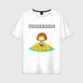 Женская футболка хлопок Oversize с принтом UNDERTALE в Курске, 100% хлопок | свободный крой, круглый ворот, спущенный рукав, длина до линии бедер
 | undertale | андертейл | игра андертейл | игра. | русский андертейл | тоби фокс