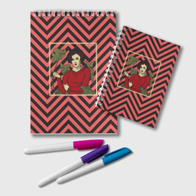 Блокнот с принтом Twin Peaks Audrey Horne в Курске, 100% бумага | 48 листов, плотность листов — 60 г/м2, плотность картонной обложки — 250 г/м2. Листы скреплены удобной пружинной спиралью. Цвет линий — светло-серый
 | Тематика изображения на принте: 