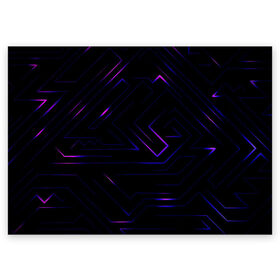 Поздравительная открытка с принтом Неоновая абстракция в Курске, 100% бумага | плотность бумаги 280 г/м2, матовая, на обратной стороне линовка и место для марки
 | линии | неон | неоновая абстракция | неоновые полосы | неоновый свет