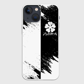 Чехол для iPhone 13 mini с принтом Черный Клевер инверсированный фон в Курске,  |  | asta | black bull | black clover | bull | clover | аста | бык | клевер | чёрный бык | чёрный клевер