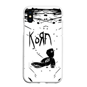 Чехол для iPhone XS Max матовый с принтом korn в Курске, Силикон | Область печати: задняя сторона чехла, без боковых панелей | Тематика изображения на принте: acoustic | blind | coming undone | download | falling away from me | freak on a leash | korn | lyrics | music | narcissistic cannibal | official | official video | twisted transistor | vevo | word up | группа слипнот | коян | рок