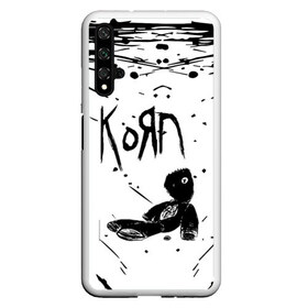 Чехол для Honor 20 с принтом korn в Курске, Силикон | Область печати: задняя сторона чехла, без боковых панелей | acoustic | blind | coming undone | download | falling away from me | freak on a leash | korn | lyrics | music | narcissistic cannibal | official | official video | twisted transistor | vevo | word up | группа слипнот | коян | рок