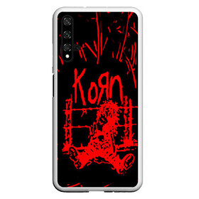 Чехол для Honor 20 с принтом korn в Курске, Силикон | Область печати: задняя сторона чехла, без боковых панелей | acoustic | blind | coming undone | download | falling away from me | freak on a leash | korn | lyrics | music | narcissistic cannibal | official | official video | twisted transistor | vevo | word up | группа слипнот | коян | рок