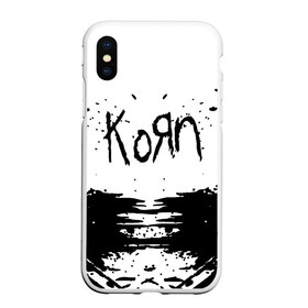 Чехол для iPhone XS Max матовый с принтом korn в Курске, Силикон | Область печати: задняя сторона чехла, без боковых панелей | Тематика изображения на принте: acoustic | blind | coming undone | download | falling away from me | freak on a leash | korn | lyrics | music | narcissistic cannibal | official | official video | twisted transistor | vevo | word up | группа слипнот | коян | рок