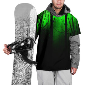 Накидка на куртку 3D с принтом G-loomy в Курске, 100% полиэстер |  | fog | forest | gloomy | green fog | night | radiation | trees | деревья | зеленый туман | лес | мрачный | ночь | радиация | туман