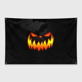 Флаг-баннер с принтом Pumpkin smile and bats в Курске, 100% полиэстер | размер 67 х 109 см, плотность ткани — 95 г/м2; по краям флага есть четыре люверса для крепления | Тематика изображения на принте: 2020 | bat | bats | face | halloween | mask | nightmare | pumpkin | scary | smile | smiling | летучая | лицо | маска | мыши | мышь | привидение | страшная | тыква | улыбка | хэлоуин