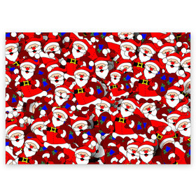 Поздравительная открытка с принтом Русский Санта Клаус в Курске, 100% бумага | плотность бумаги 280 г/м2, матовая, на обратной стороне линовка и место для марки
 | Тематика изображения на принте: арт | герой ссср | дед мороз | мультфильм ссср | мультфильмы ссср | новый год | рисунок | рождество | санта клаус