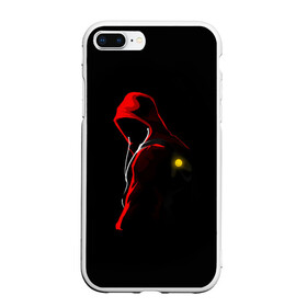 Чехол для iPhone 7Plus/8 Plus матовый с принтом RED MAN в Курске, Силикон | Область печати: задняя сторона чехла, без боковых панелей | контраст | наушники | необычное | неон | прикольное | смайл